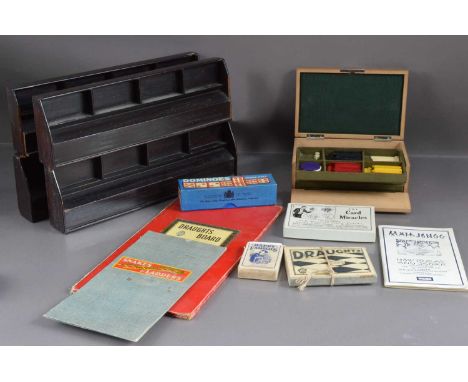 A collection of early to mid 20th century games, including a Galalith Mah Jong set with case and instructions by Jacques & So