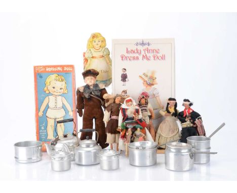 Various dolls,  a Father Tuck's Dressing Doll, in original box; a Mamelok Press Lady Anne Dress Me Doll, in original box; a r