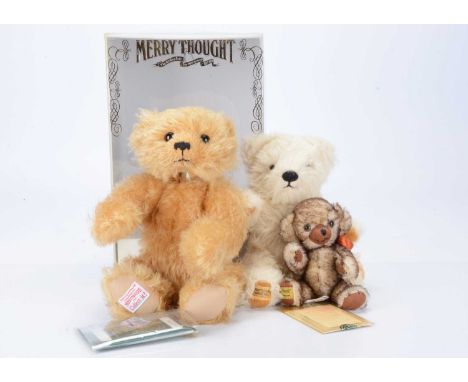 A limited edition Merrythought Yes/No Berkshire Bear for Collect it! Magazine, 166 of 250, with golden mohair, tail operated 