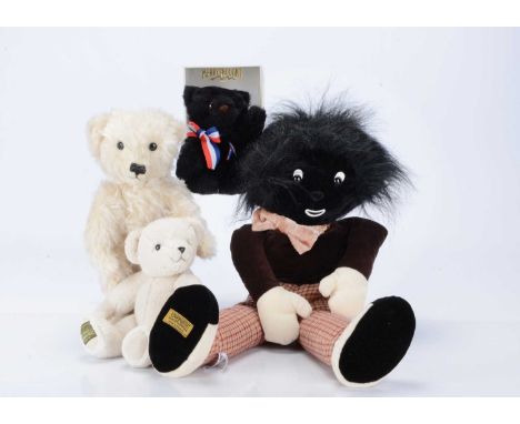 Four limited edition Merrythought teddy bears /golly, a large Beanie Golly, 182 of 500 with swivel head and tag certificate —