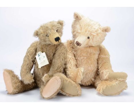 Two artist teddy bears,  a Bears That Are Special teddy bears, designed by Pam Howells, 1 of 3, signed Pam Howells 1998 to ca