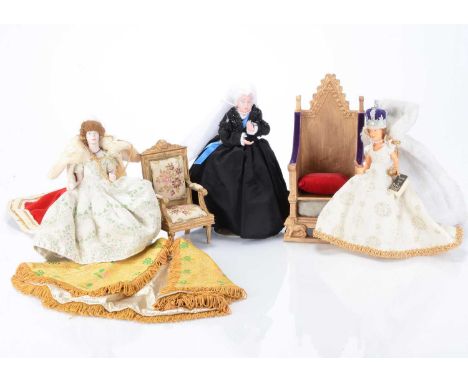 A Peggy Nisbet Tower Treasures Queen Elizabeth II Coronation Chair,  with Stone of Scone, marked 570 to back —9 ¾in. (25cm.)h