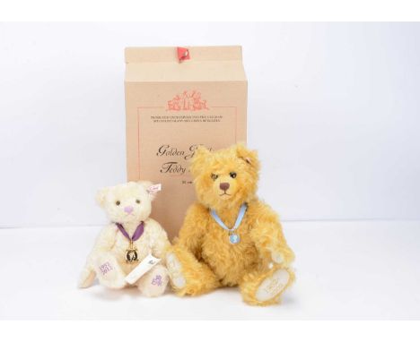 Two Steiff limited edition teddy bears, a Golden Jubilee bear, made exclusively for the Guild Of Specialist Glass & China Ret