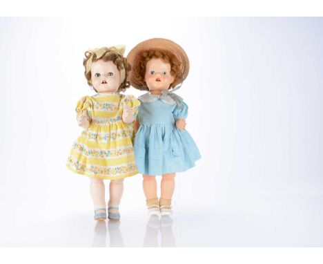 A Pedigree 1957-1959 Pretty Peepers  hard plastic walking doll, with auburn nylon wig, chest plate mechanism that changes col