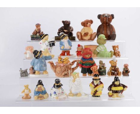 A selection of teddy bears ornaments, Seven Coalport Paddington Bears, including Paddington's bathtime, Paddington's Marmalad