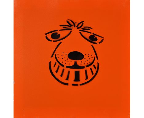 Contemporary British School - "Space Hopper", stencilled spray paint and latex on canvas, 74.5 x 74cms; 29 1/4 x 29in.
