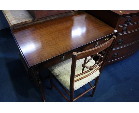 Reproduction mahogany sofa table and a chair