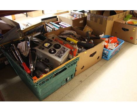 Four boxes assorted tools etc.