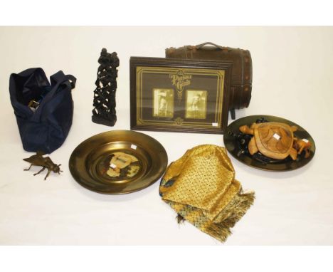 A COLLECTION OF MISCELLANEOUS ELEPHANT FIGURES,  various brass ornaments; double portrait of Lilly Langtree Nude and its comp
