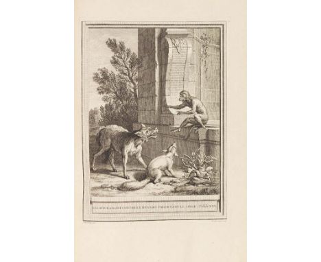 Jean de La Fontaine     Fables choisis, mises en vers. 4 Bände. Paris, Desaint, Saillant und Durand 1755-59.  Prachtausgabe i