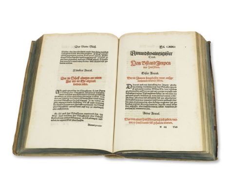 Bayerische Landesordnung     Maßgebliche Fische Bairische Lanndtß ordnung 1553. 4 Teile in 1 Band. Ingolstadt, [A. Weißenhorn