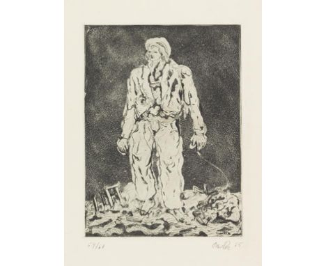 Georg Baselitz    Der Hirte. Orig.-Kaltnadel- und Aquatintaradierung. Signiert, datiert und numeriert. In der Platte signiert