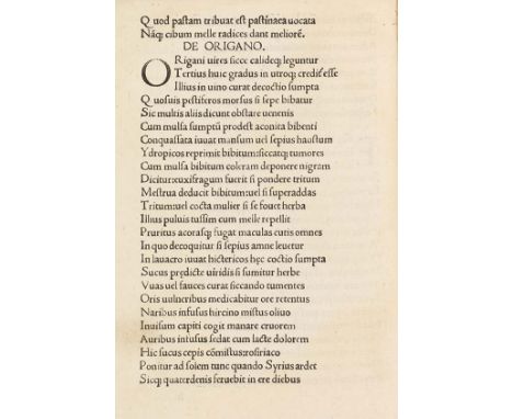 Macer Floridus     Die Heilkraft der Kräuter De virtutibus herbarum et qualitatibus speciebus noviter inventus ac impressus. 