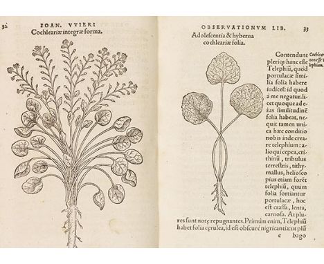 Johann Weyer     Medicarum observationum rararum liber I. Basel, Oporinus 1567.  Erste Ausgabe der wichtigen medizinischen Sc