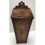 A Regency burr brown oak cutlery/candle