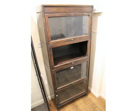 Small Globe Wernicke type four section glazed bookcase (one glass lacking), 67cms wide 