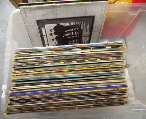 Quantity of long playing vinyl records including The Rolling Stones 