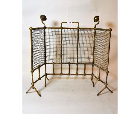 Small Arts and Crafts brass firescreen 