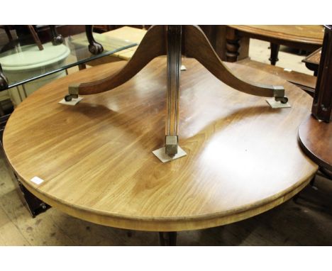 19th Century circular mahogany centre table on turned fluted column and tripod support, 127cms diameter 