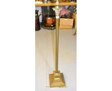 Brass Corinthian column floor standing oil lamp base 