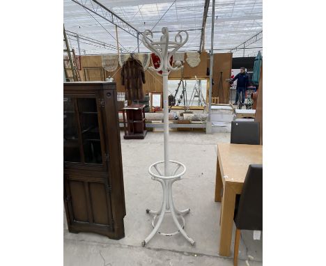 A WHITE BENTWOOD COAT STAND 