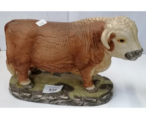 A LEONARDO COLLECTION CERAMIC PAINTED BULL MODEL 