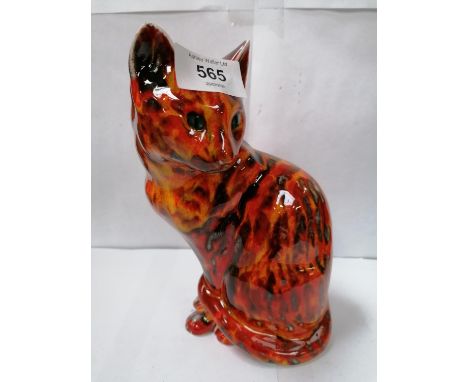AN ANITA HARRIS CERAMIC CAT FIGURE, HEIGHT 20 CM 