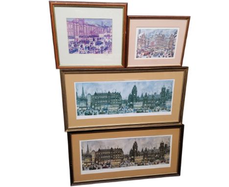 George Cunningham, after,&nbsp; City Centre, signed in pencil, coloured print, limited edition 350/350, 24.5cm x 64cm;&nbsp; 