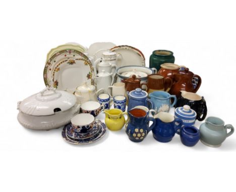 Denby, Langley and stoneware&nbsp; jugs, Loscol Ware chamber pot;&nbsp; etc