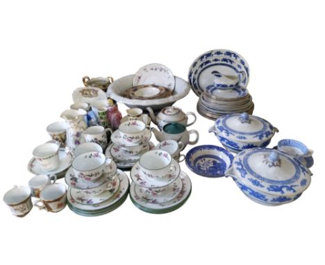 A Foley China tea service, for six decorated with stylised flowers, c.1940; a&nbsp; commemorative;&nbsp; Cauldron Dragon part