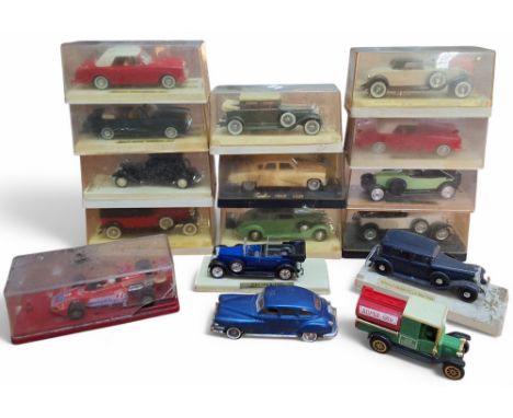Eleven Solido die-cast vehicles including two Bentley Continentals no.1512, red, white roof; Rolls Royce Corniche no.1511; Tu