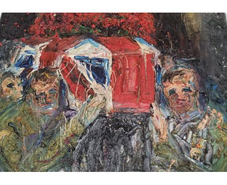 Ross Ashmore, Contemporary, People by a Shed, oil on canvas, 65cm x 81cm;&nbsp; others sketches   Ross paints in an expressio