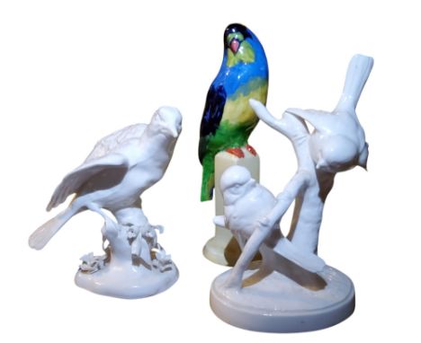 A Crown Staffordshire model of a bird,&nbsp; designed and modelled by J. T. Jones, script printed mark;&nbsp; &nbsp;a&nbsp; C