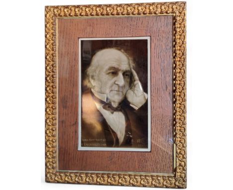 A Sherwin and Cotton plaque, of William Gladstone, from a portrait by S Mendelssohn, inscribed verso and dated 1898, 21cm x 1