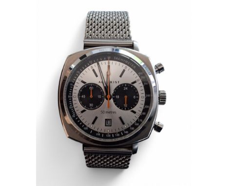 An Accurist chronograph stainless steel gentleman's watch, no.7365,&nbsp; Japanese quartz movement cal.OS21, silver coloured 