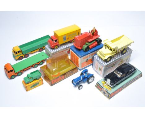 A group of Dinky vintage issues comprising Leyland Tractor, Rolls Royce (with figures), Crawler tractor, Fodens, Heinz Big Be