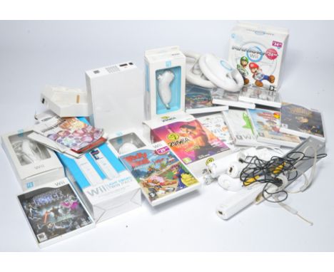An extensive Nintendo Wii video gaming group comprising console, controllers, games etc. 