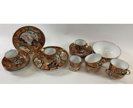 A collection of Spode tea wares, pattern number 1219, comprising slop bowl, two plates, eight tea cups, eleven coffee cups an