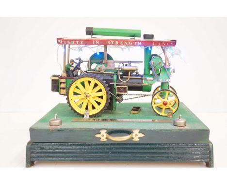 Scratch built steam engine electric motor driven 41 cm wide - in working order 