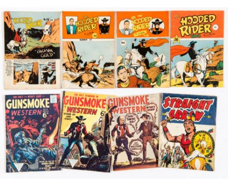 Hooded Rider (1950s) 11, 21, 22, 26. With Gunsmoke Western 6, 7, 23 and Straight Arrow 14 [vg-/fn-] (8)