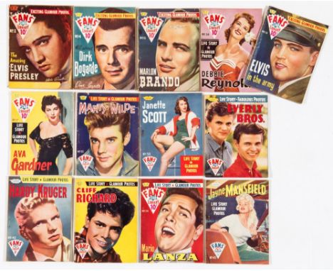 Fans' Star Library (1958-60) 2, 4, 11, 13, 24, 26-28, 33, 38, 42, 43, 54. Starring Elvis x 2, Marlon Brando, Ava Gardner, Jay