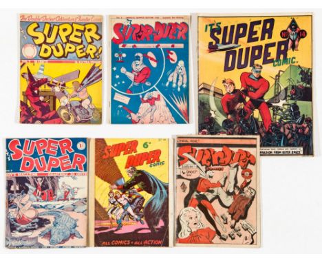 Super Duper comics (late 1940s, Cartoon Art Prod.) 6, 8, 9, 14 (large format, rare), 21 and Super-Duper Special Issue. Dennis