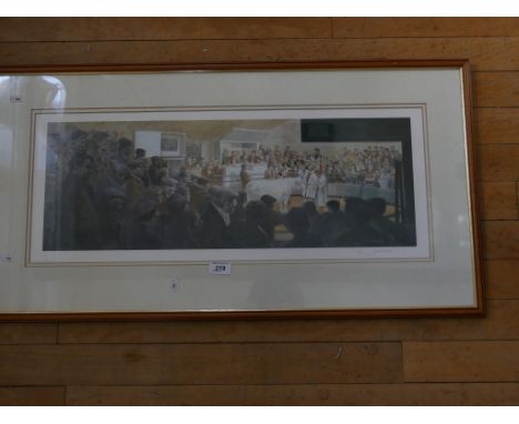Geldart, a print of Chelford Market, signed and no. 456/750, framed and glazed 