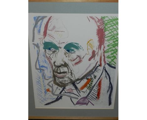Jack Miller (20th century Scottish School), 'J.L. Borbes', abstract head and shoulder portrait of a man, signed and dated 83 