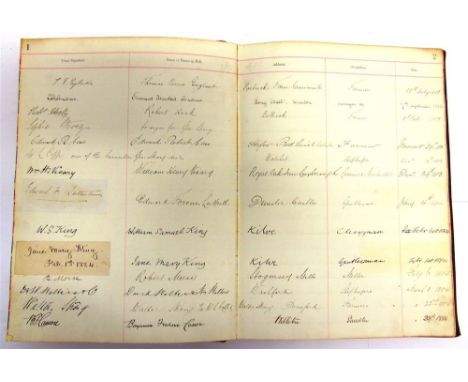 [DOCUMENTS]. WILLITON (SOMERSET) Stuckey's Banking Co. Williton Signature Book, containing manuscript entries of the usual si