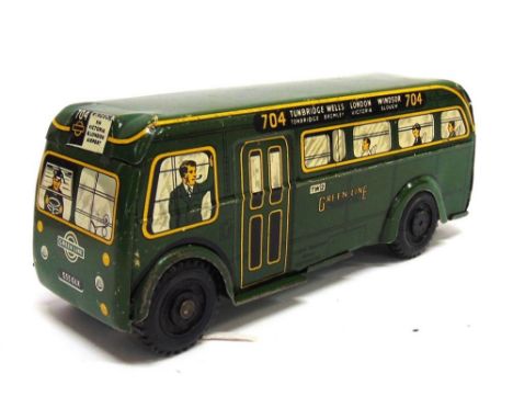 A WELLS BRIMTOY 'GREEN LINE' SINGLE DECKER BUS green with yellow coach lines, route '704 Windsor', registration '553 GLX', bl