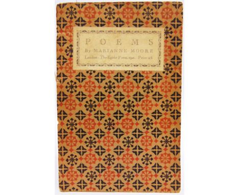 [MODERN FIRSTS] Moore, Marianne. Poems, Poems, first edition, The Egoist Press, London, 1921, stiff paper covers with onlaid 