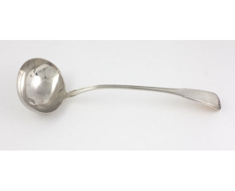 A large George III English silver Soup Ladle, London c. 1811, with shell decoration, approx. 7 ozs., c. 14"long. (1)