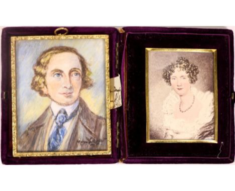 19th Century Miniatures[The Gore Family] - ' Hon. Edward Gore,' painting on ivory, signed 'Mary Stewart,' together with a sma