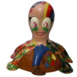 Octavious by Alana Fensom – Pink octopus character with rainbow, army camo and paintbrush motifs wit